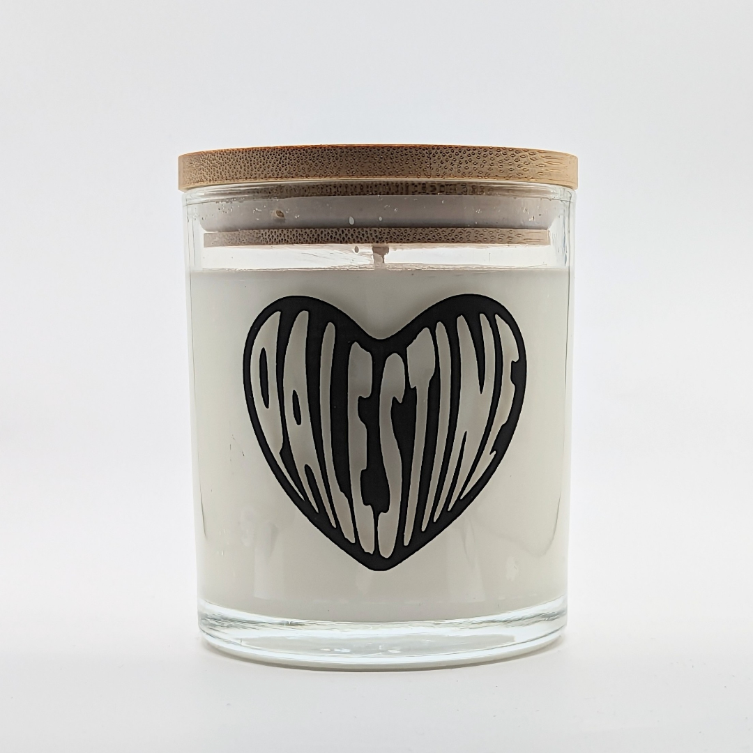 Palestine Heart Candle